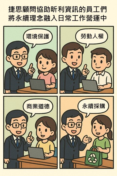 昕利資訊榮獲 EcoVadis 鉑金獎,由捷思顧問輔導,永續表現名列全球前1%,展現企業在ESG與社會責任領域的卓越成就。