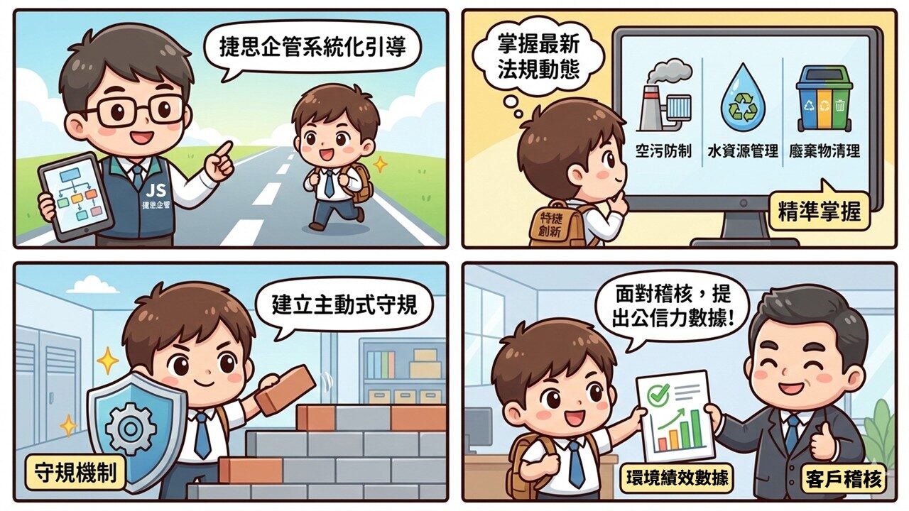 特捷創新由捷思企管輔導啟動ISO 14001環境管理系統輔導專案