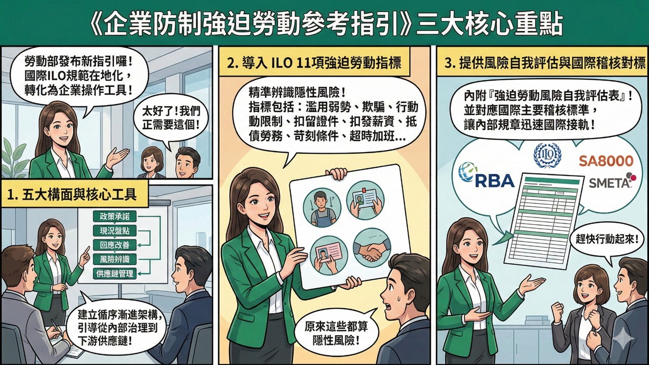 《企業防制強迫勞動參考指引》三大核心重點